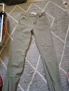 MOTHER SUPERIOR High-Rise Olive Skinny Jeans for Women